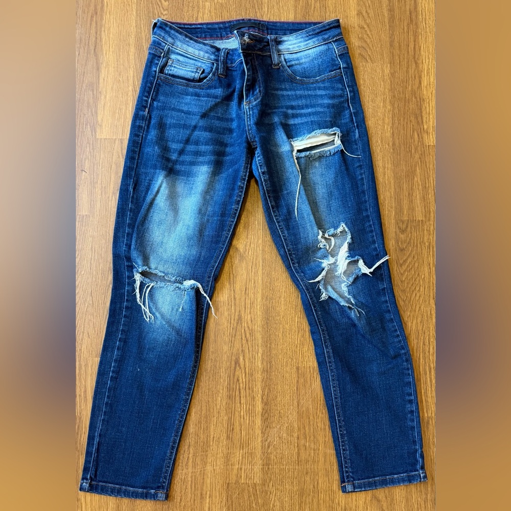 Cello Women's Skinny Jeans - Distressed Blue
